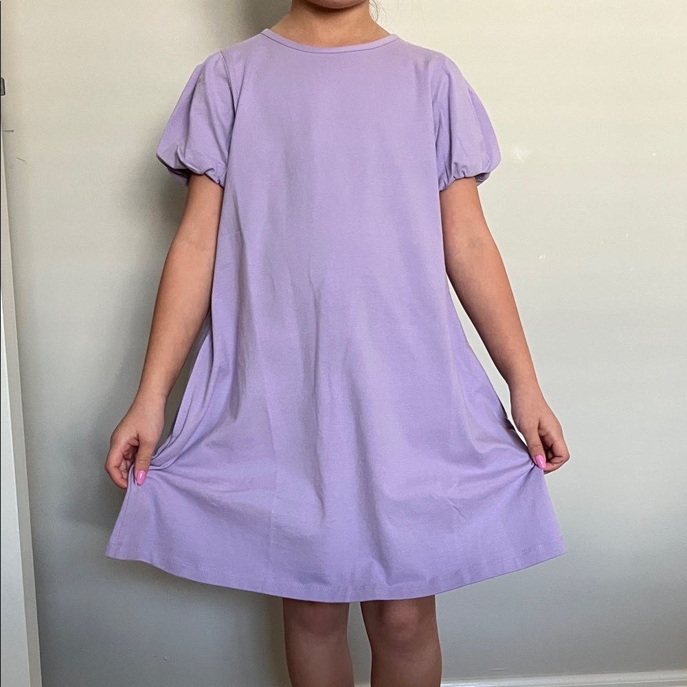 Hanna Andersson Lilac Puff Sleeve Dress